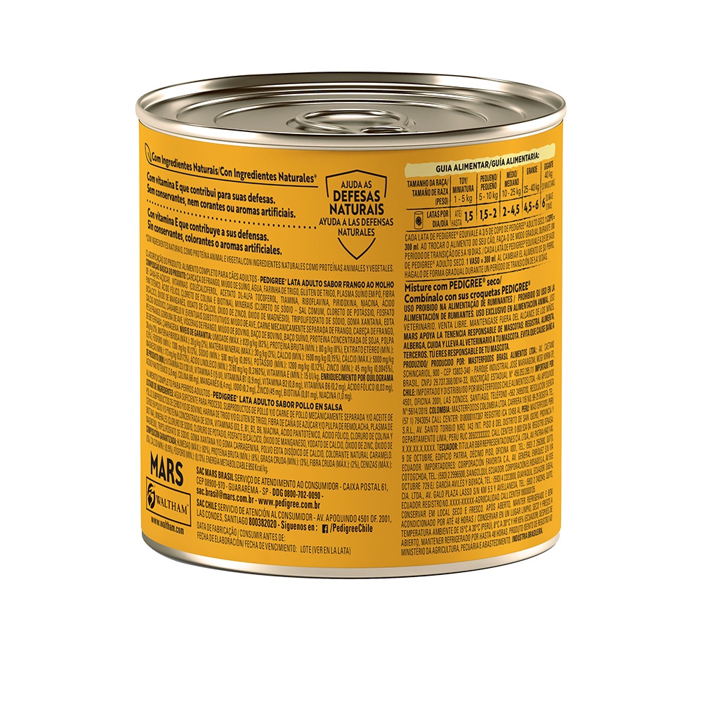 PEDIGREE® Lata adulto sabor frango ao molho