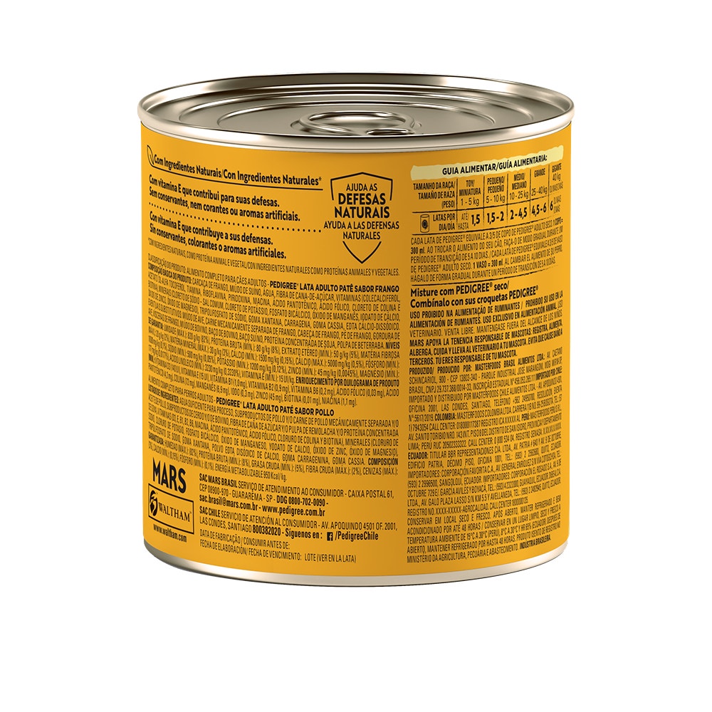 PEDIGREE® Lata adulto sabor frango patê