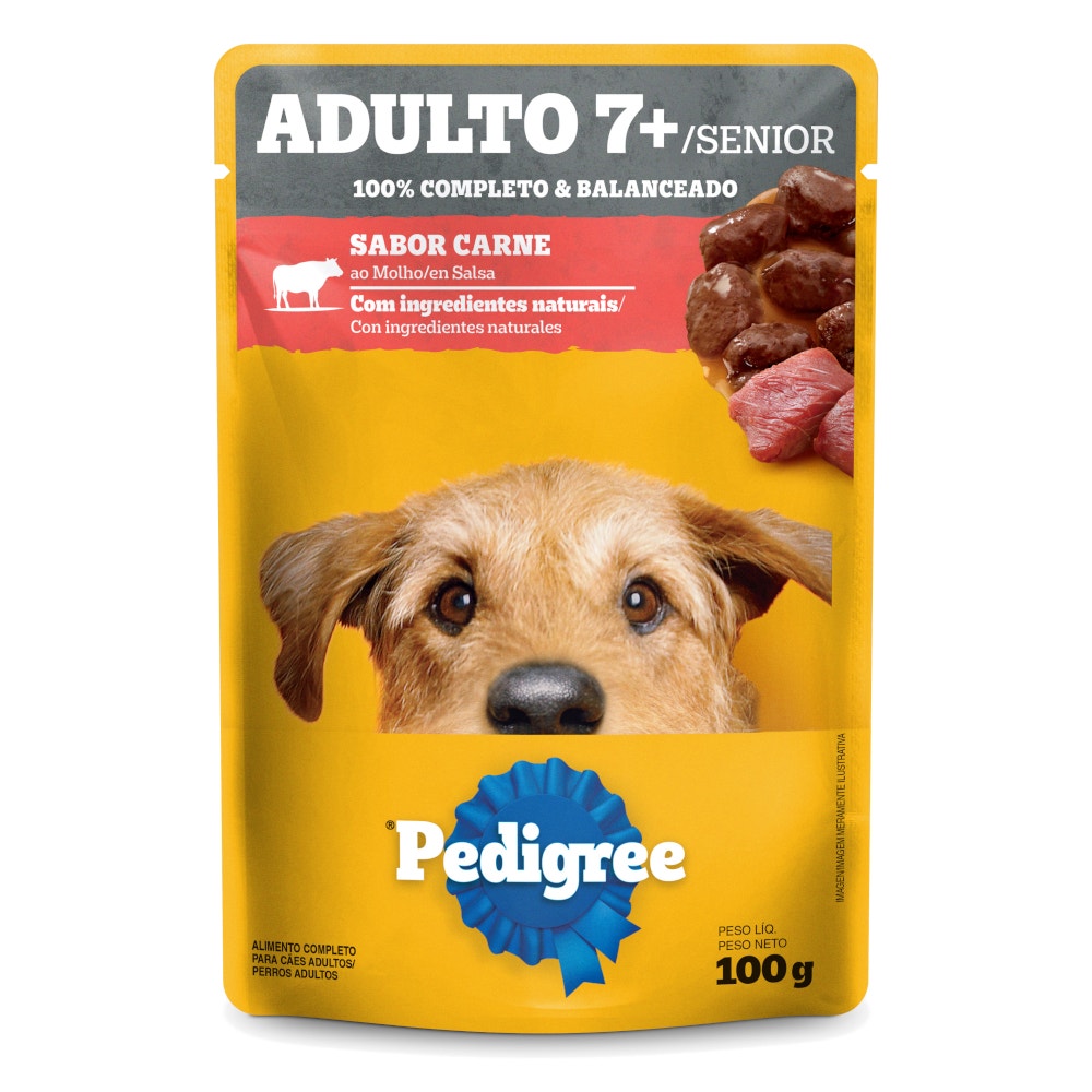 Embalagem Pedigree Adulto 7+ Sabor carne