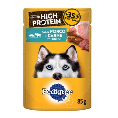 PEDIGREE® High Protein Sachê Adulto Sabor Porco E Carne Ao Molho