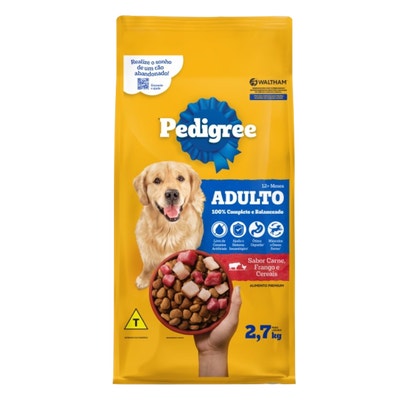 PEDIGREE® Ração Seca Adulto Sabor Carne, Frango e Cereais