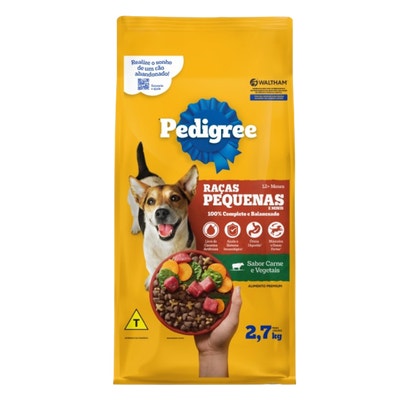 PEDIGREE® Ração Seca Adulto Raças pequenas Sabor Carne e Vegetais